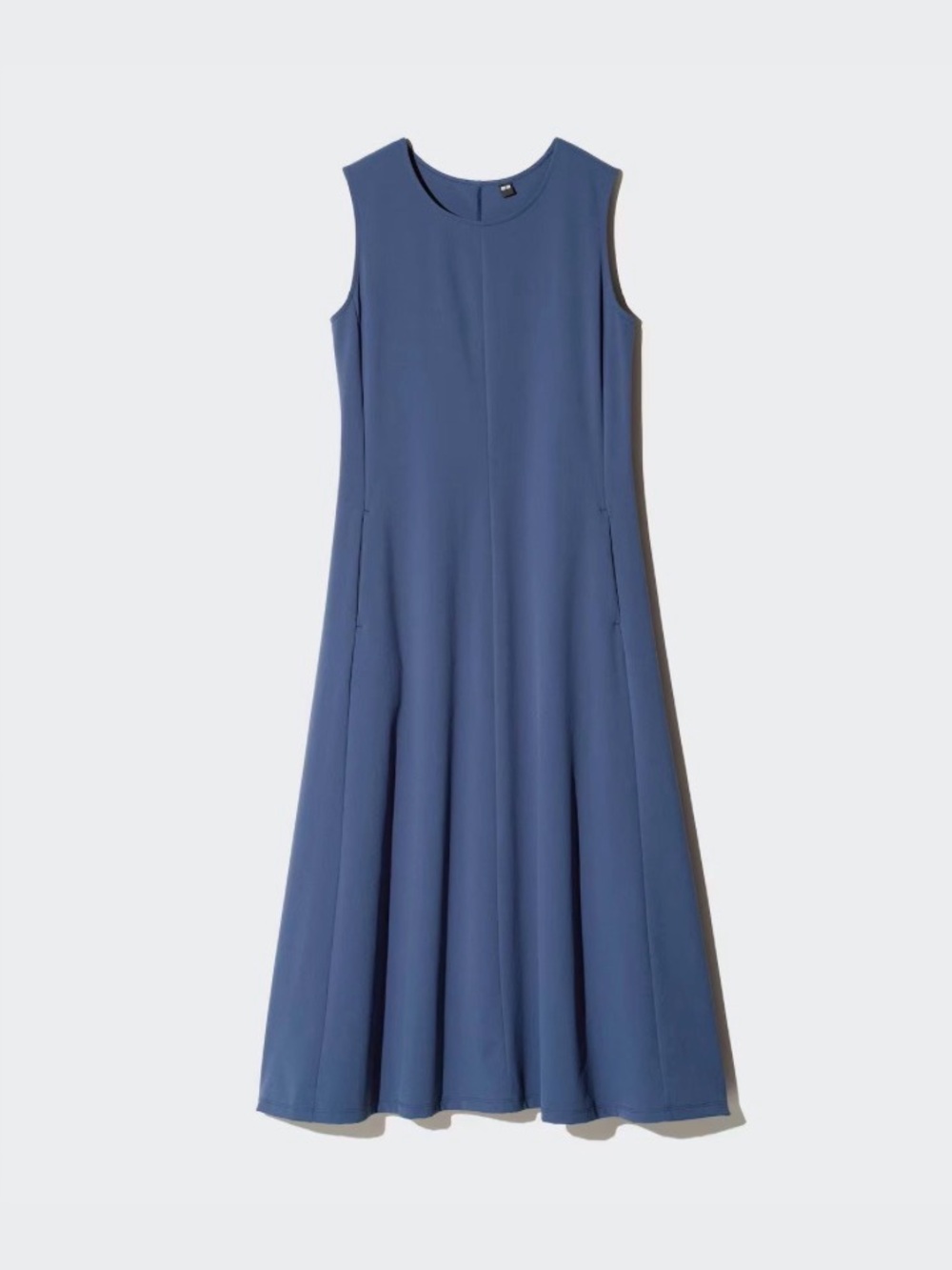 Uniqlo Ultra Stretch Sleeveless A-Line Maxi Dress in Slate Blue